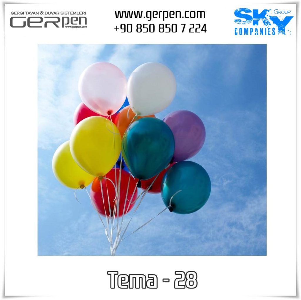Gergi Tavan Balonlu Gökyüzü Tema 28