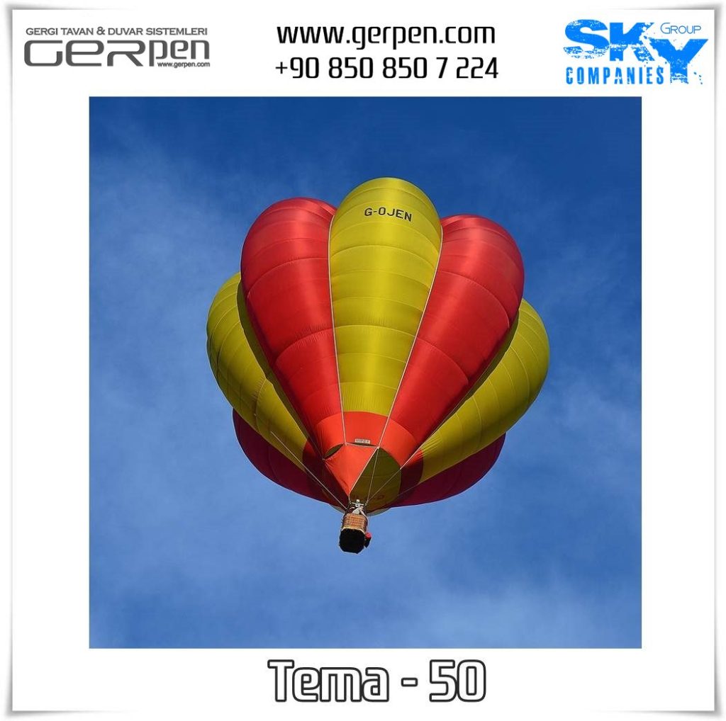 Gergi Tavan Balonlu Gökyüzü Tema 50